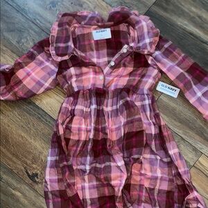 Old Navy Kids Dress in Pink and Purple Plaid
